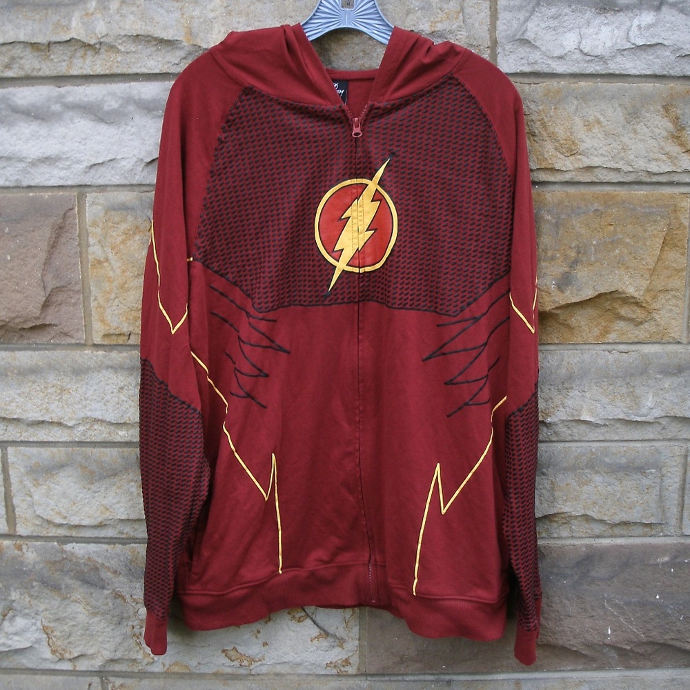 The Flash Design DC Comics Zip Front Lightweight Hoodie